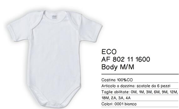 - 802 BODY NEONATO/A M/M COTONE